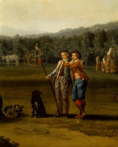 Raccolto a Carditello, dettaglio da Jacob Philippe Hackert