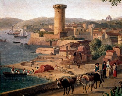 Paesaggio di Gaeta con fabbrica di mattoni (dettaglio). Napoli, Museo Nazionale di San Martino da Jacob Philippe Hackert