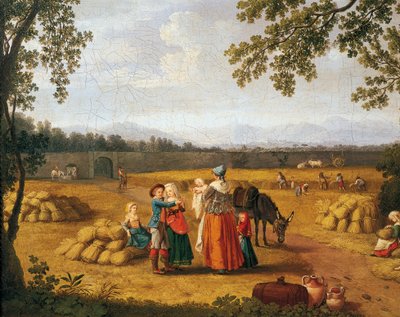 Famiglia reale che miete nella Tenuta di Carditello da Jacob Philippe Hackert