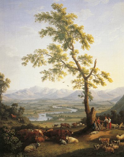 Primavera, vista del Volturno e del Matese da Jacob Philippe Hackert