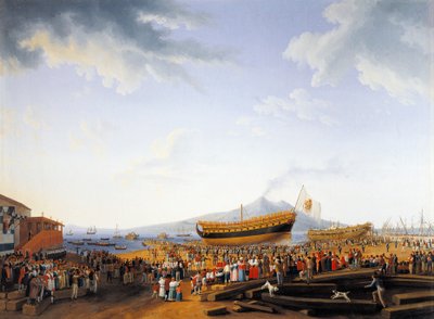 Cantiere navale di Castellammare di Stabia da Jacob Philippe Hackert