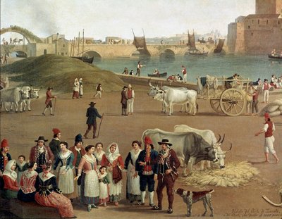 Veduta del porto di Taranto (dettaglio) da Jacob Philippe Hackert