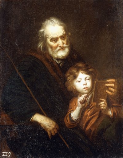 Un maestro che insegna a un ragazzo a disegnare da Jacob Potma