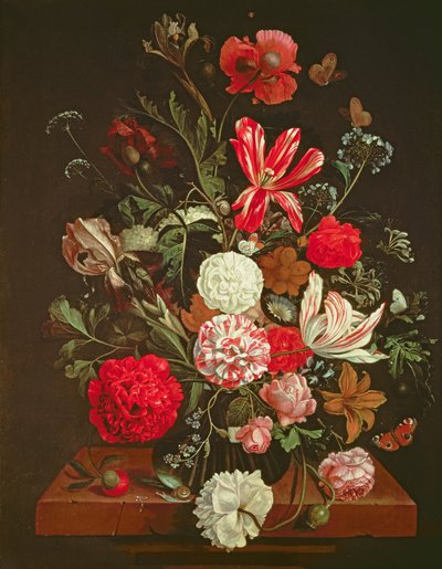 Natura morta di fiori in un vaso di vetro, XVII secolo da Jacob Rootius
