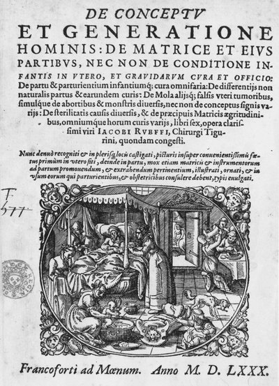 Scena di parto da Jacob Rueff