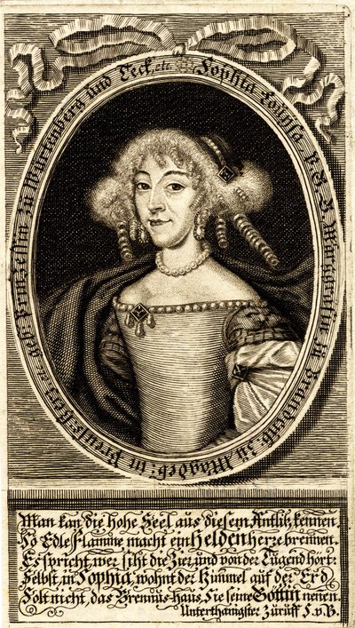 Ritratto di Sophie Louise di Württemberg-Stuttgart, Margravia di... da Jacob Sandrart von