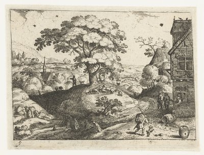 Paesaggio con viaggiatore presso una locanda da Jacob Savery (I)
