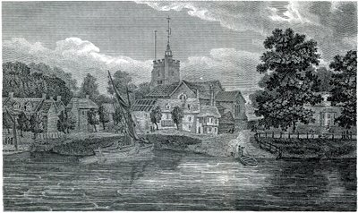 Incisione Chiesa di San Nicola a Chiswick di Schnebbelie 1807 da Jacob Schnebbelie