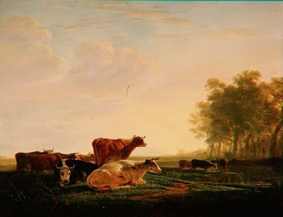 Bovini in un paesaggio da Jacob Van Stry