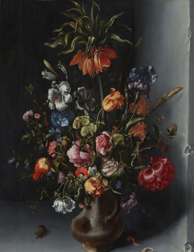 Natura morta con fiori e una corona imperiale in una nicchia di pietra da Jacob Vosmaer (signed by artist)