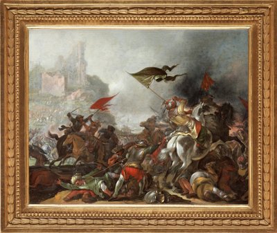 Battaglia tra turchi e cristiani durante la presa di Costantinopoli da parte dell