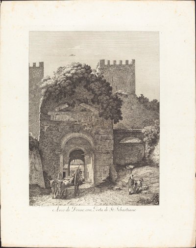 Arco di Druso, ora porta di San Sebastiano da Jacob Wilhelm Mechau