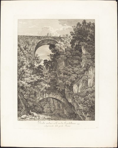 Ponte Antico a Cività Castellana, Volgarmente Detto Ponte Terano da Jacob Wilhelm Mechau