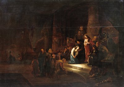 Cristo e la donna sorpresa in adulterio da Jacob Willemsz de (workshop of) Wet or Wett