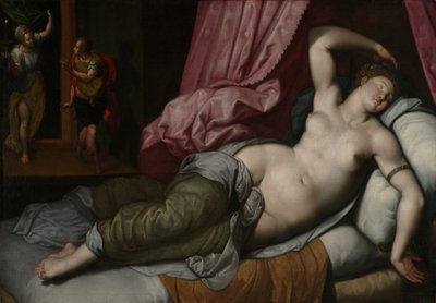 Paride ammesso nella camera da letto di Elena, c.1585-90 da Jacob de Backer