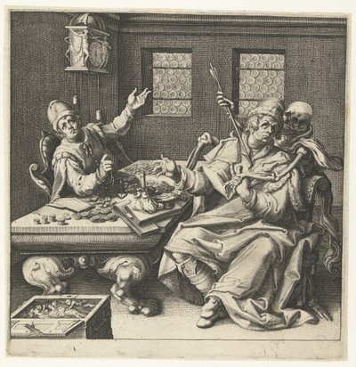 I pesatori di denaro e la Morte da Jacob de Gheyn (II) (workshop of)