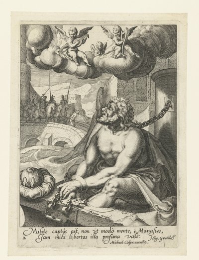 Manasse come peccatore pentito Acht berouwvolle zondaars uit het Oude en Nieuwe Testament (serie) da Jacob de Gheyn (II) (workshop of)