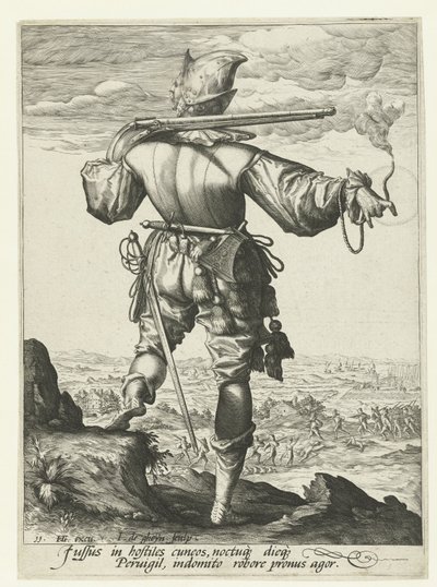 Moschettiere (archibugiere?) con elmo da Jacob de Gheyn (II)