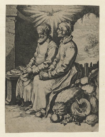 Vecchia coppia che prega (Vreedsamich paer) da Jacob de Gheyn (III) (attributed to)