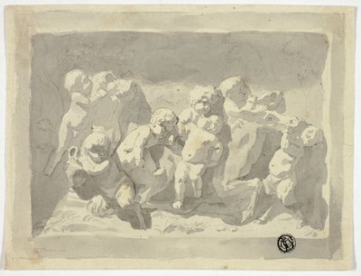 Baby satiri e putti che giocano con l