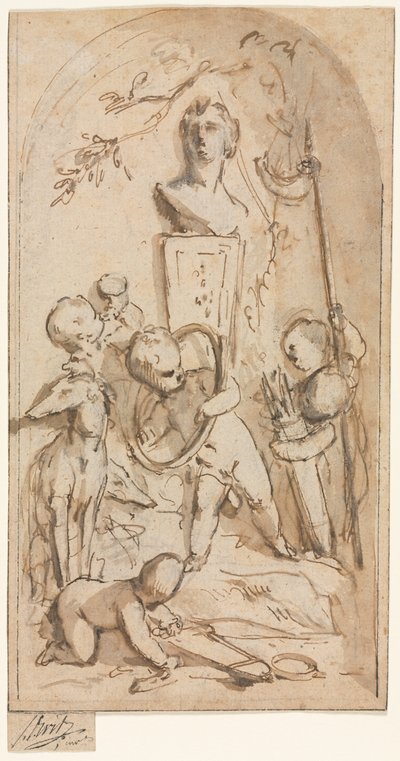 Busto di Diana con putti e attributi di caccia, prima metà del XVIII secolo da Jacob de Wit