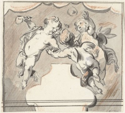 Tre putti fluttuanti da Jacob de Wit