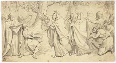 Druidi che tagliano il vischio da Jacob de Wit