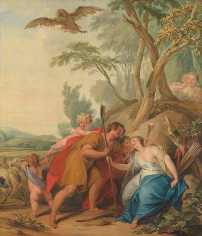 Giove, travestito da pastore, seduce Mnemosine, la dea della memoria da Jacob de Wit
