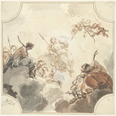 Bozzetto per un affresco sul soffitto con Diana ed Endimione da Jacob de Wit