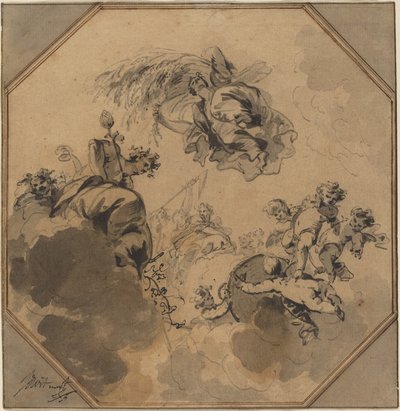 Studio per un Soffitto: Allegoria del Raccolto con Dioniso e Cerere da Jacob de Wit