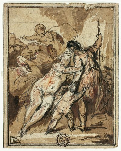 Venere che cerca di trattenere Adone da Jacob de Wit
