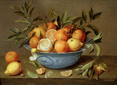 Natura Morta con Arance e Limoni in un Piatto di Porcellana Wan-Li da Jacob van Hulsdonck