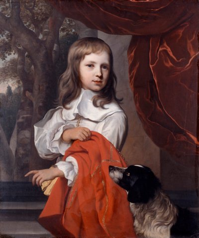 Ritratto di un giovane ragazzo con un cane, 1658 da Jacob van Loo