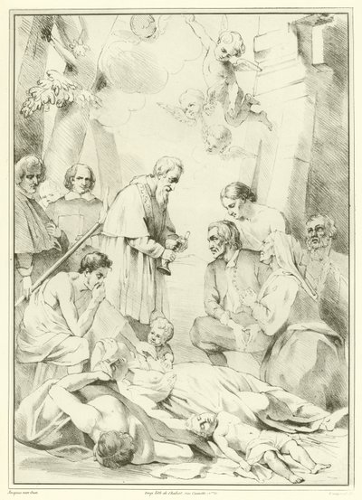 San Macario di Gand che aiuta le vittime della peste da Jacob van Oost