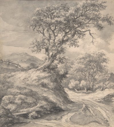 Paesaggio di dune con quercia, 1650-55 da Jacob van Ruisdael