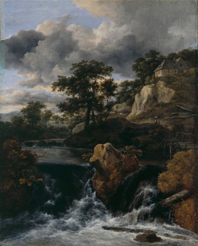Paesaggio collinare con cascata da Jacob van Ruisdael