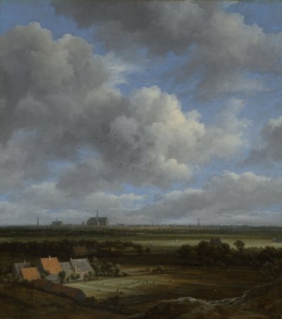 Veduta di Haarlem da nord-ovest con i campi di candeggio in primo piano, c.1650-82 da Jacob van Ruisdael