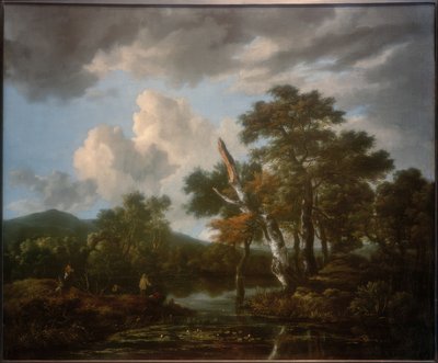 Paesaggio boschivo con uno stagno da Jacob van Ruisdael