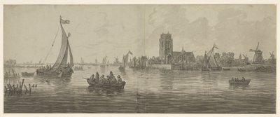 Veduta di Dordrecht da sud-ovest da Jacob van Strij