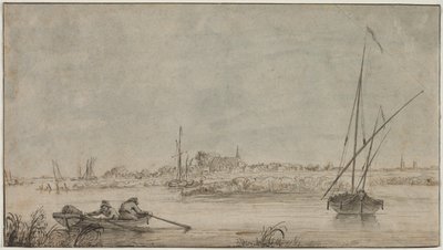 Veduta di Dordrecht dal Fiume, 1775-1815 da Jacob van Strij
