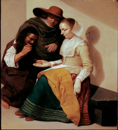 La chiromante. Dipinto di Jacob Van Velsen da Jacob van Velsen