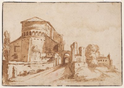 Veduta di Santi Giovanni e Paolo a Celio, Roma da Jacob van den Ulft