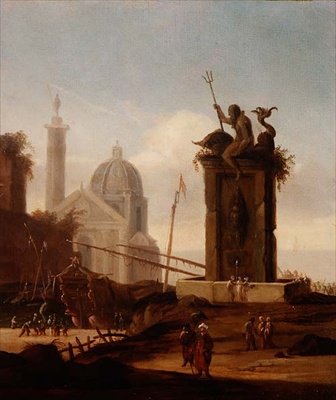 Capriccio italianeggiante in un porto mediterraneo da Jacob van der Ulft