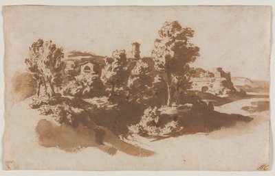 Paesaggio con fortificazione tra Marino e Frascati da Jacob van der Ulft