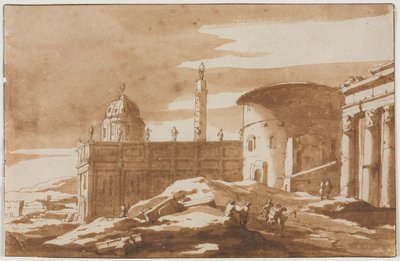 Veduta di edifici antichi, seconda metà del XVII secolo da Jacob van der Ulft