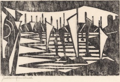 Composizione (Barche in un porto) da Jacoba van Heemskerck (signed by artist)