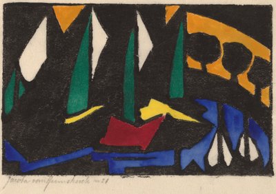 Barca e alberi, 1914 da Jacoba van Heemskerck van Beest