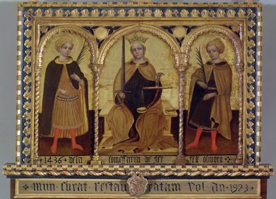Giustizia tra San Felice e San Fortunato da Jacobello del (attr. to) Fiore