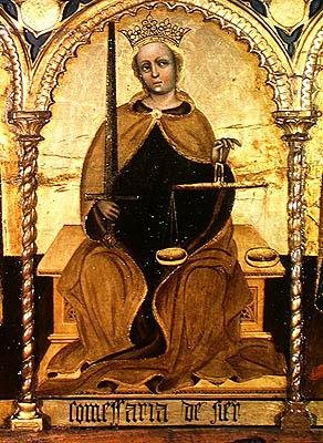 Giustizia tra San Michele e San Gabriele (dettaglio) da Jacobello del Fiore