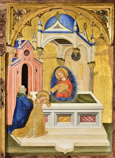 Lucia che prega sulla tomba di Sant